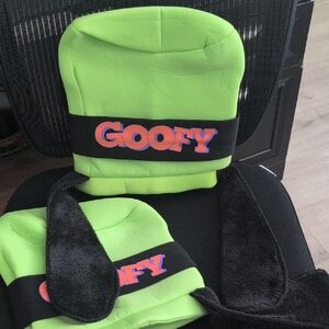 Pair Of Disney Goofy Neon Green and Black Hat